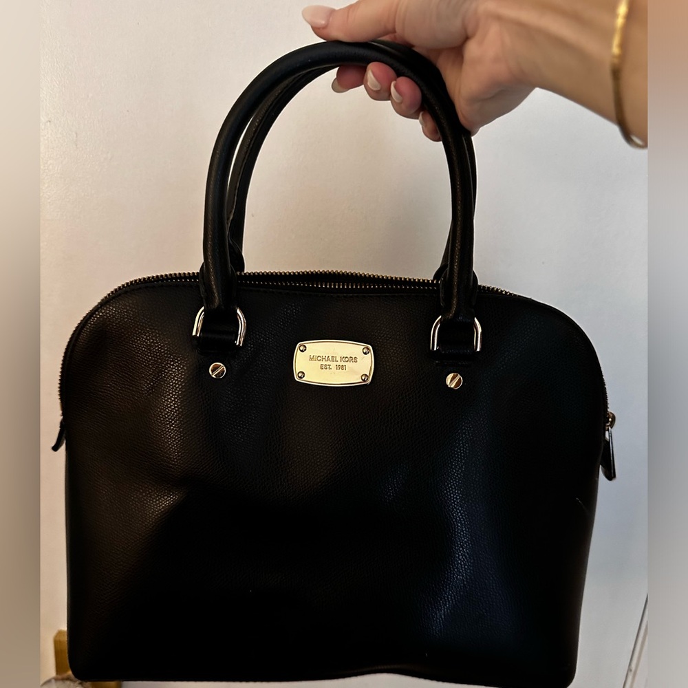 Michael Kors black handbag with gold hardware